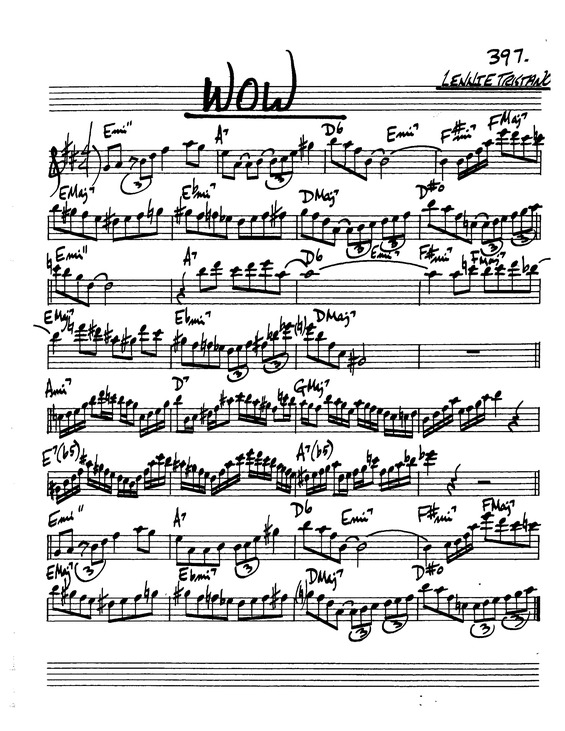 Partitura da música Wow