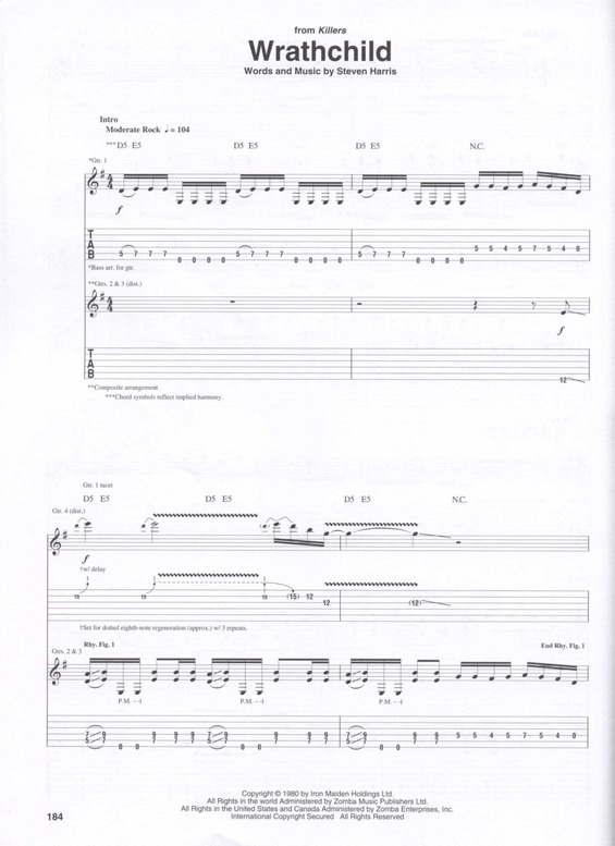 Partitura da música Wratchild