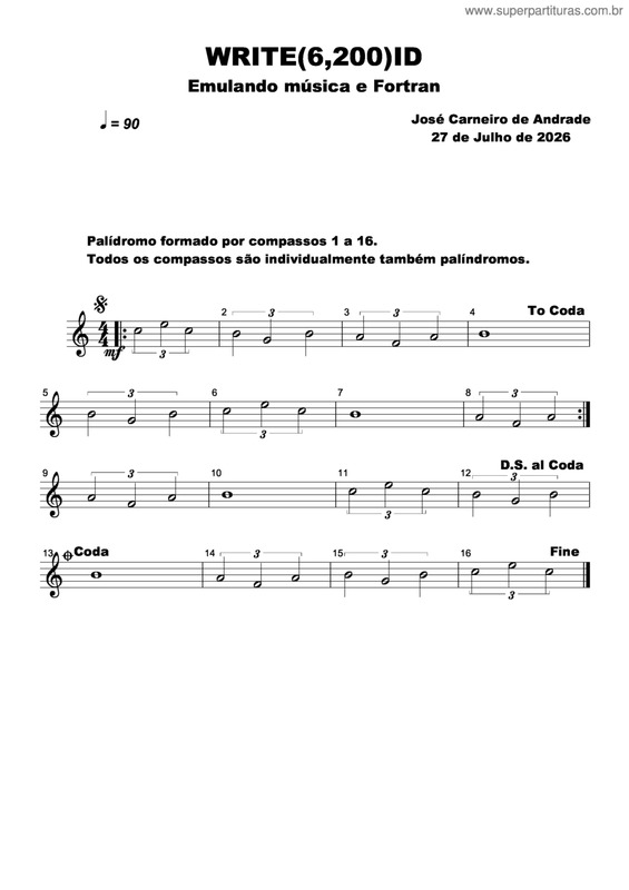 Partitura da música Write(6,200)Id