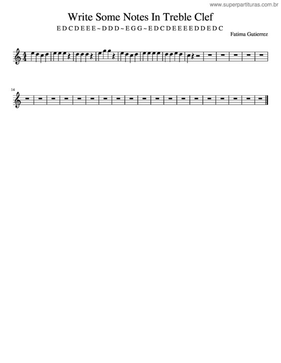 Partitura da música Write Some Notes In Treble Clef