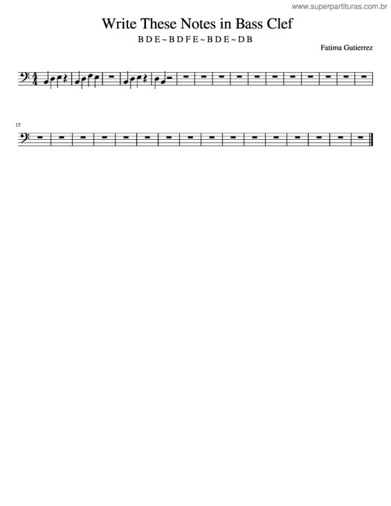 Partitura da música Write These Notes In Bass Clef