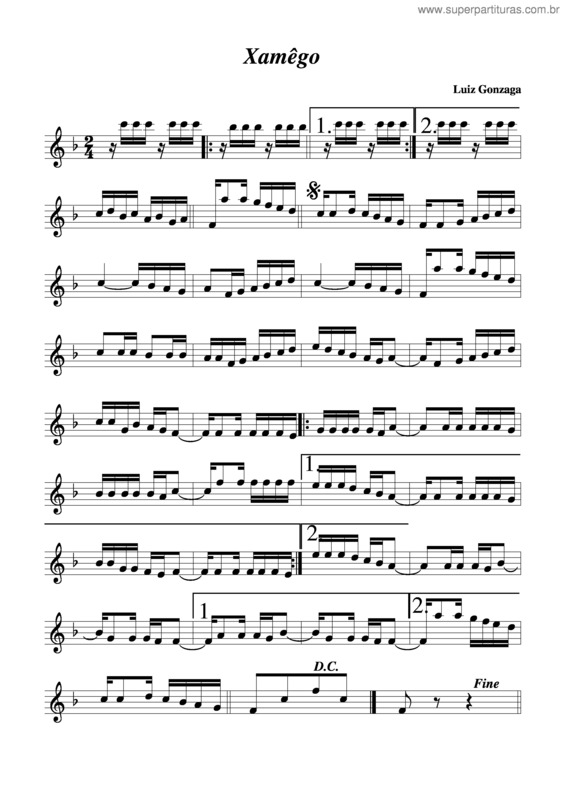 Partitura da música Xamêgo v.2