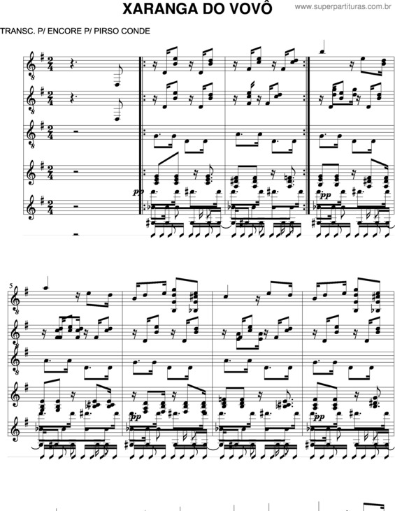 Partitura da música Xaranga Do Vovô v.3