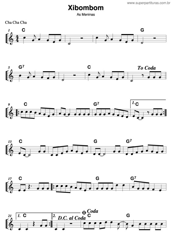 Partitura da música Xi Bombom