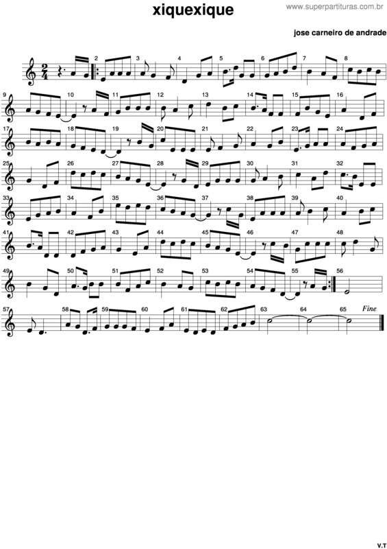 Partitura da música Xiquexique