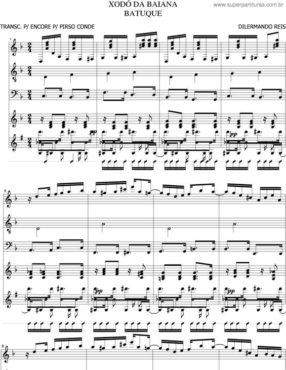 Partitura da música Xodó Da Baiana v.2