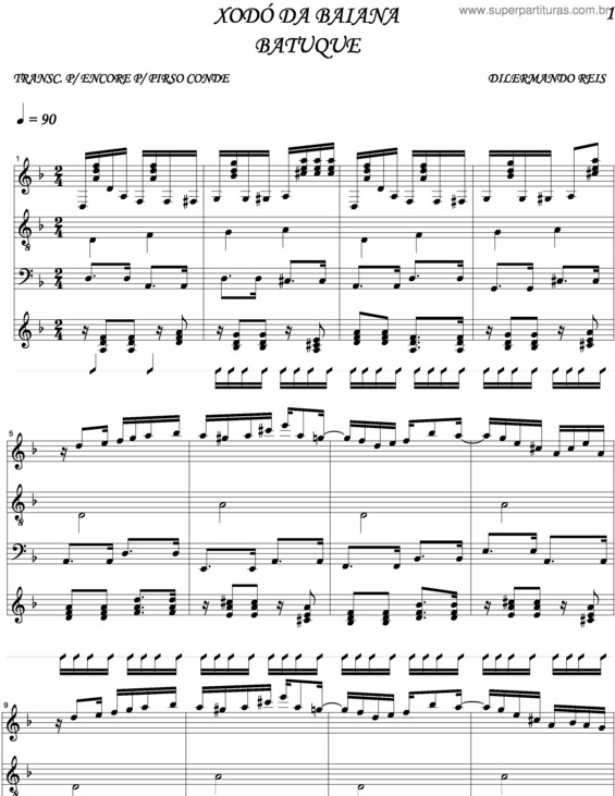 Partitura da música Xodo Da Baiana v.3