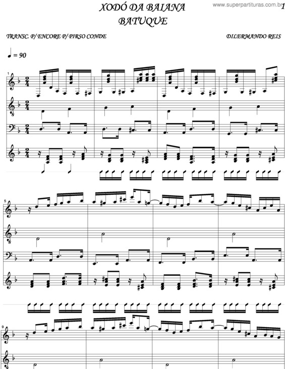 Partitura da música Xodo Da Baiana v.3