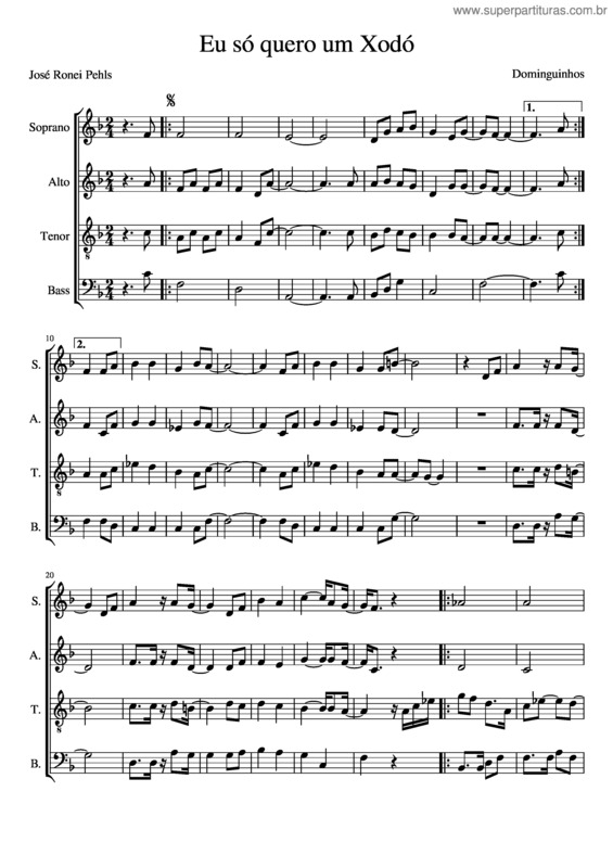 Partitura da música Xodó v.3