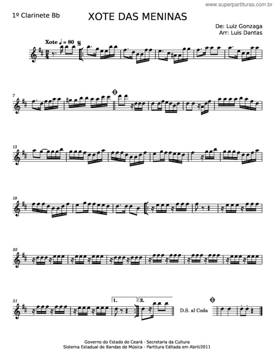 Partitura da música Xote Das Meninas v.27