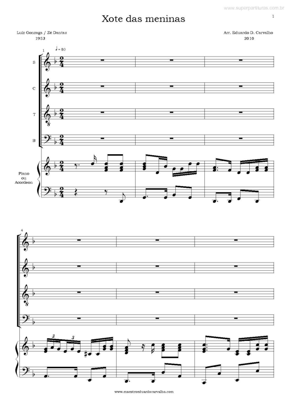 Partitura da música Xote das Meninas v.3