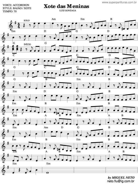 Partitura da música Xote Das Meninas v.9