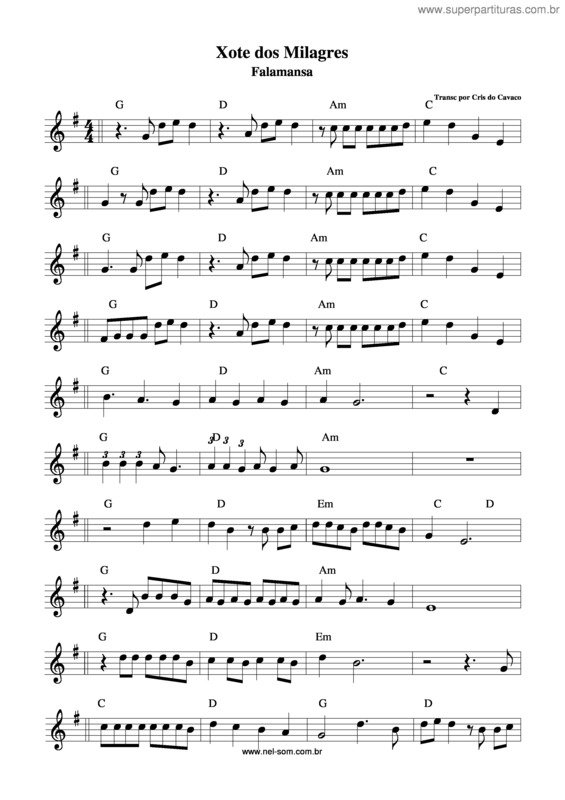 Partitura da música Xote Dos Milagres v.4