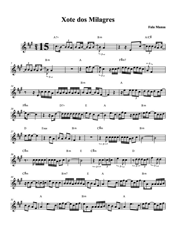 Partitura da música Xote dos Milagres v.6