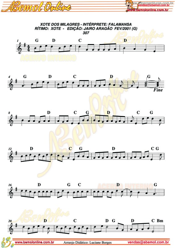 Partitura da música Xote Dos Milagres v.7