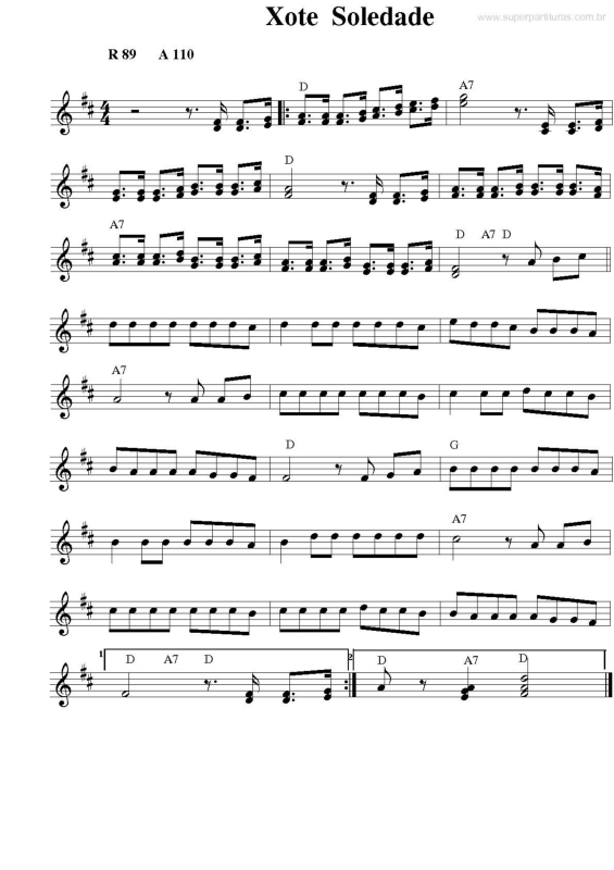 Partitura da música Xote Soledade