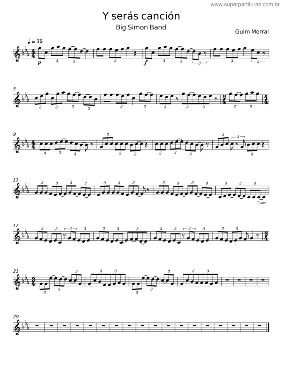 Partitura da música Y Serás Canción