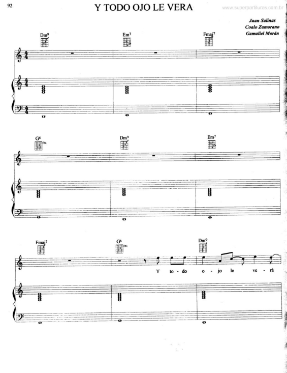Partitura da música Y Todo Ojo Le Vera