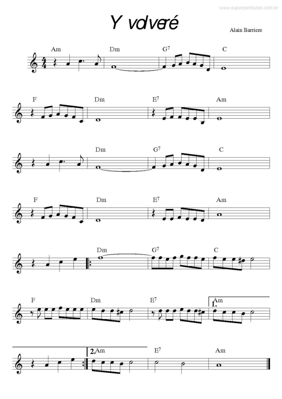 Partitura da música Y Volveré