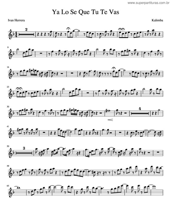 Partitura da música Ya Lo Se Que Tu Te Vas