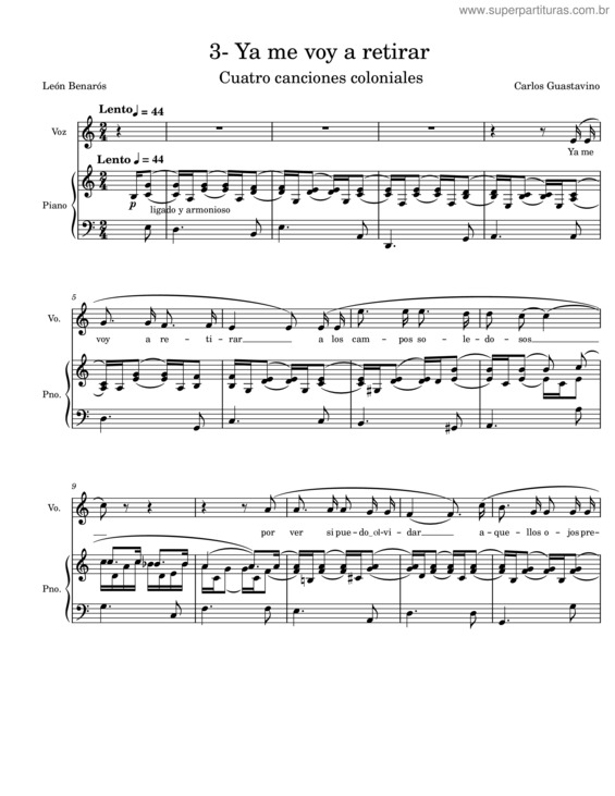 Partitura da música Ya Me Voy A Retirar