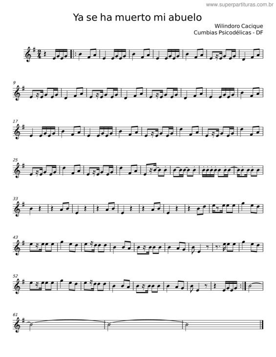 Partitura da música Ya Se Ha Muerto Mi Abuelo
