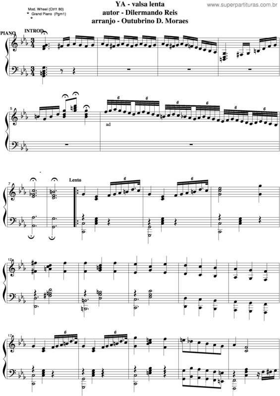 Partitura da música Ya v.2