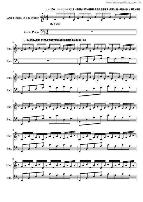 Partitura da música Yanni–In The Mirror