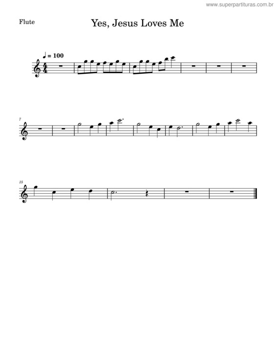 Partitura da música Yes, Jesus Loves Me