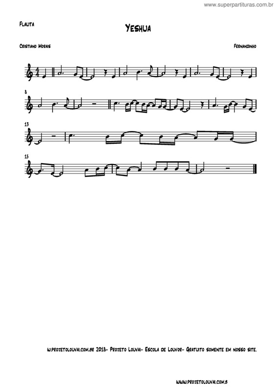 Partitura da música Yeshua v.4