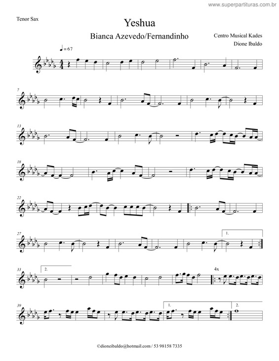 Partitura da música Yeshua v.5