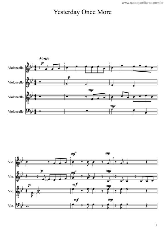Partitura da música Yesterday Once More v.7