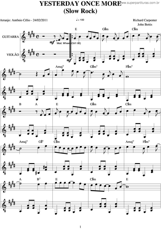 Partitura da música Yesterday v.16