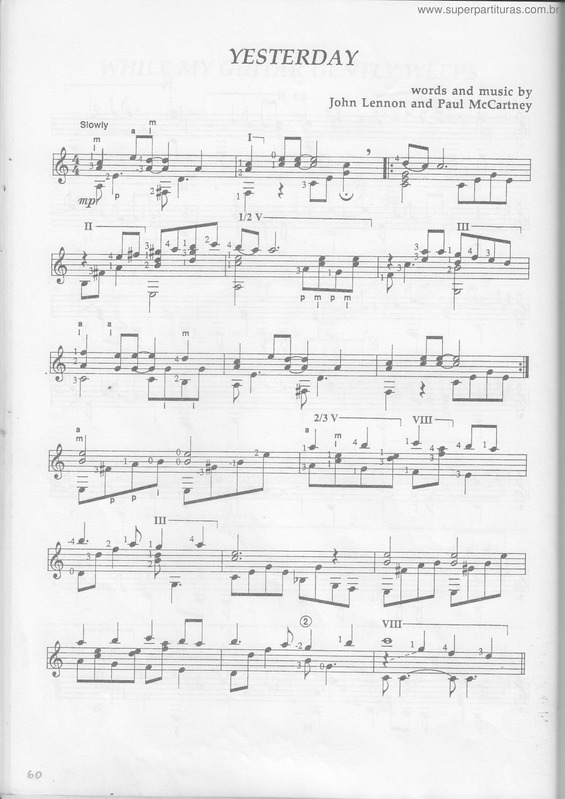 Partitura da música Yesterday v.20