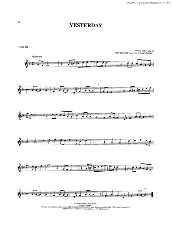 Partitura da música Yesterday v.22