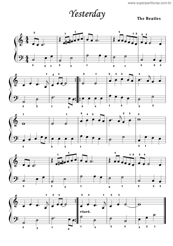 Partitura da música Yesterday v.23