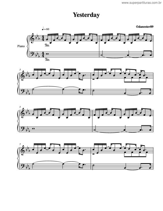 Partitura da música Yesterday v.27