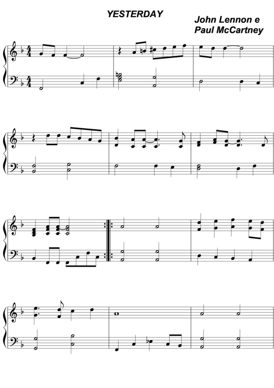 Partitura da música Yesterday v.29