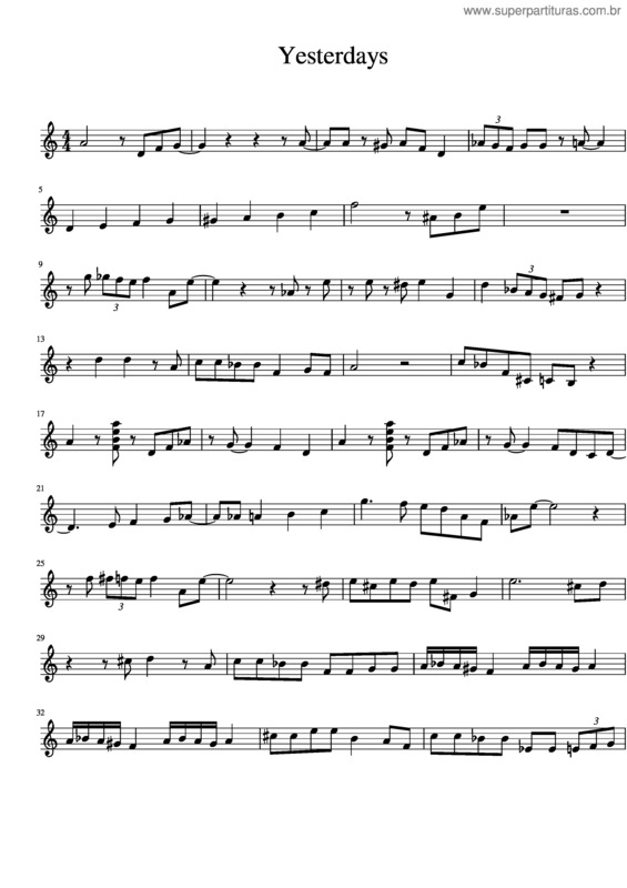 Partitura da música Yesterdays v.6