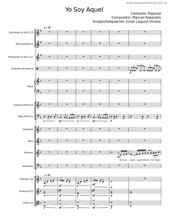 Partitura da música Yo Soy Aquel – Raphael