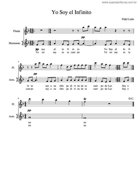 Partitura da música Yo Soy El Infinito