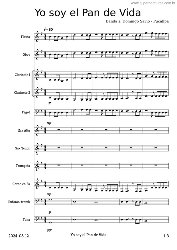 Partitura da música Yo Soy El Pan De Vida v.2