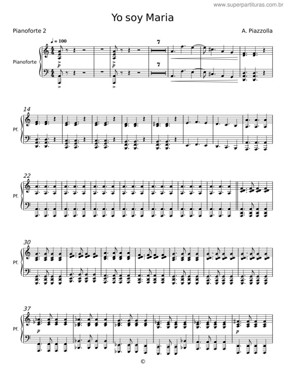 Partitura da música Yo Soy Maria – Astor Piazzolla v.10