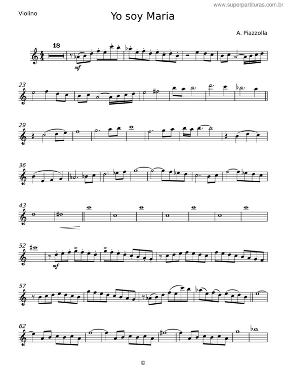 Partitura da música Yo Soy Maria – Astor Piazzolla v.11