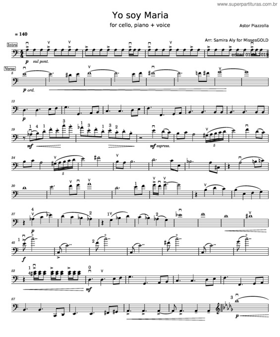 Partitura da música Yo Soy Maria – Astor Piazzolla v.12
