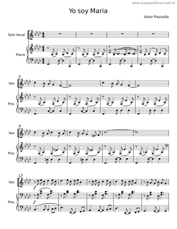Partitura da música Yo Soy Maria – Astor Piazzolla v.3