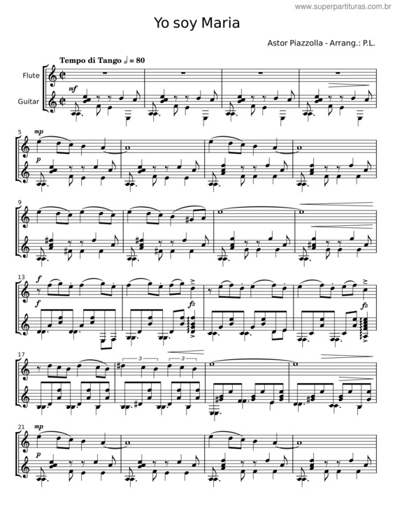 Partitura da música Yo Soy Maria – Astor Piazzolla v.5