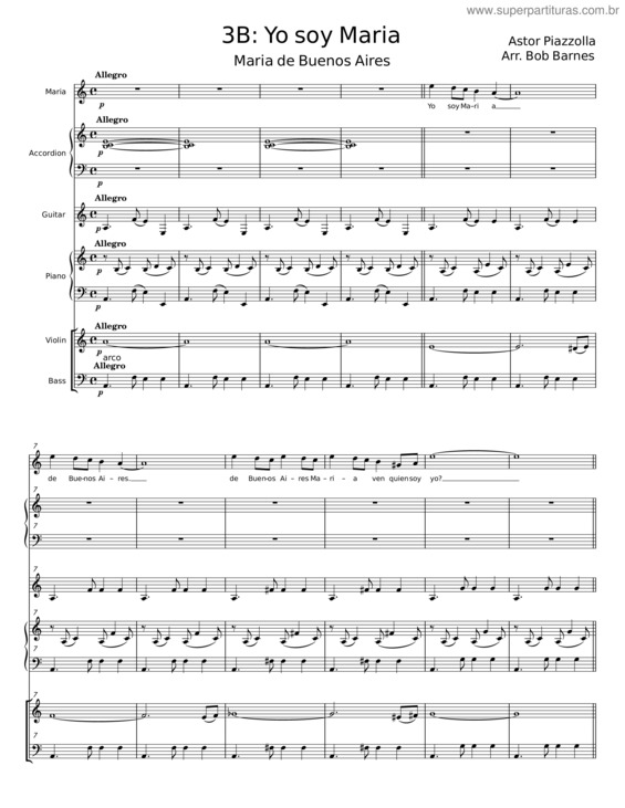 Partitura da música Yo Soy Maria – Astor Piazzolla v.6
