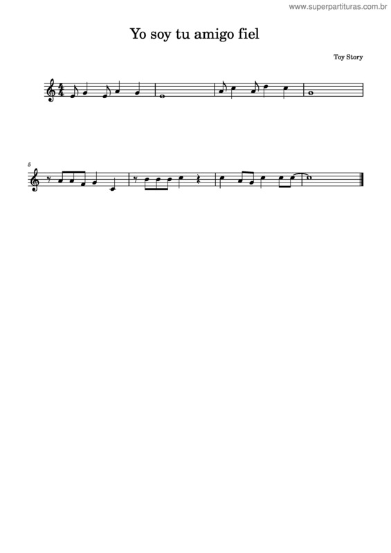 Partitura da música Yo Soy Tu Amigo Fiel