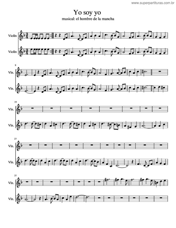 Partitura da música Yo Soy Yo